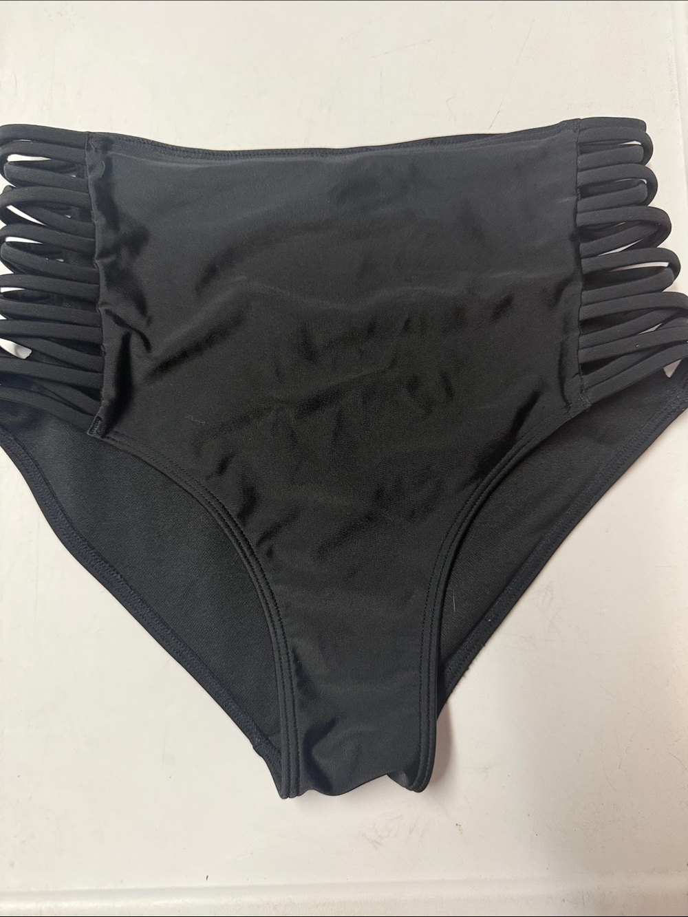 Hollister High-Waist Strappy Side Black Bikini Bottom